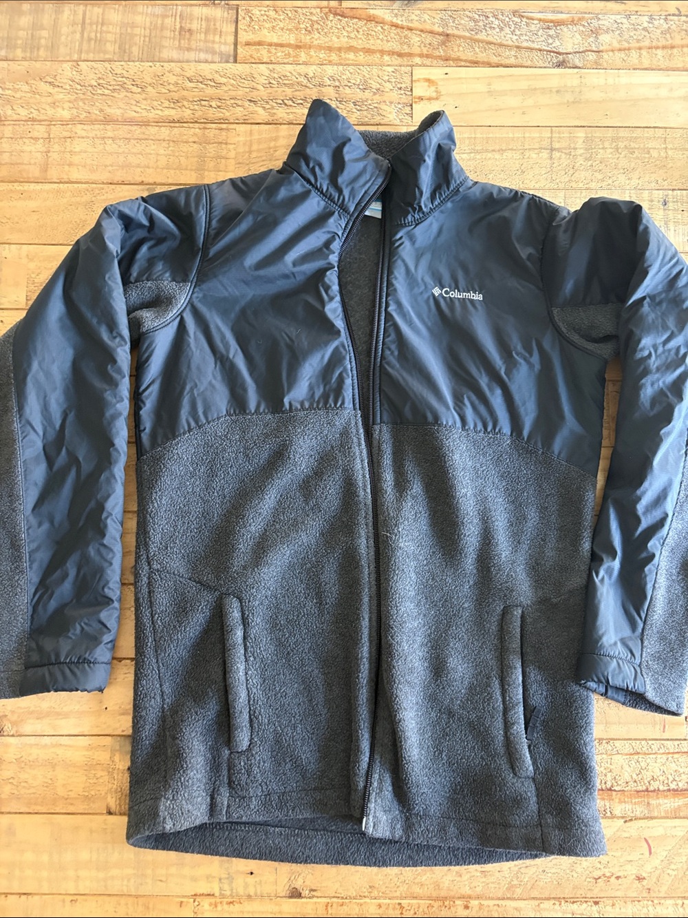 Columbia Kids Black and Charcoal Two-Tone Full-Zip Jacket